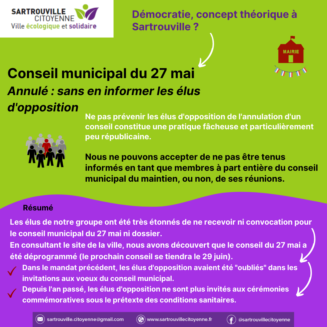 Conseil municipal du 27 mai : le Maire annule sans prévenir l ...
